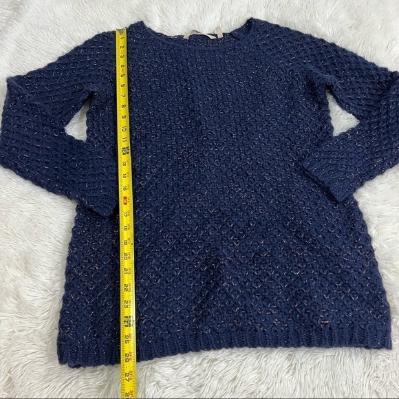 Soft Surroundings | Navy & Gold Shimmer Sweater - Picture 5 of 8